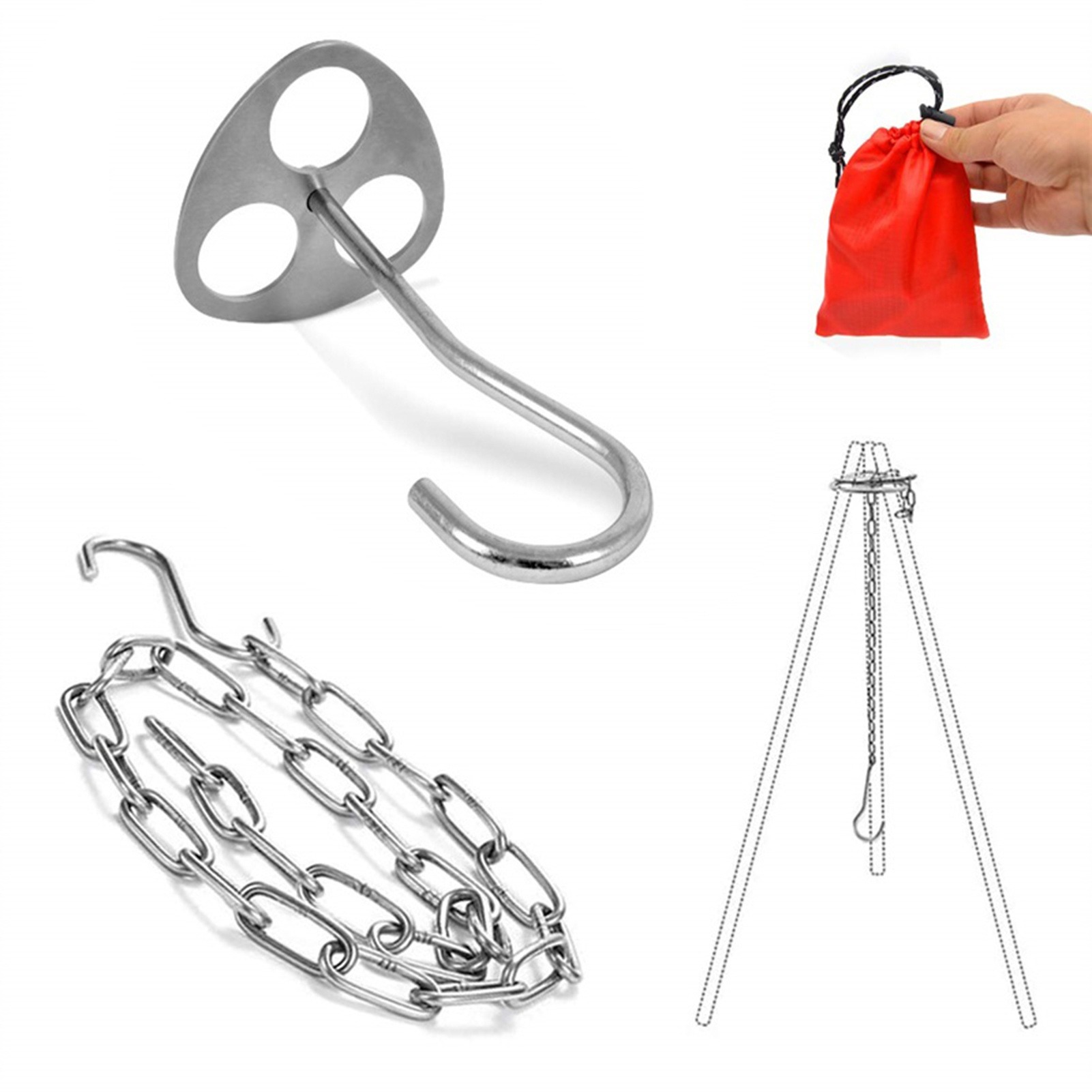Camping Cooking Tripod - Stainless Steel Camping Tripod Support Plate