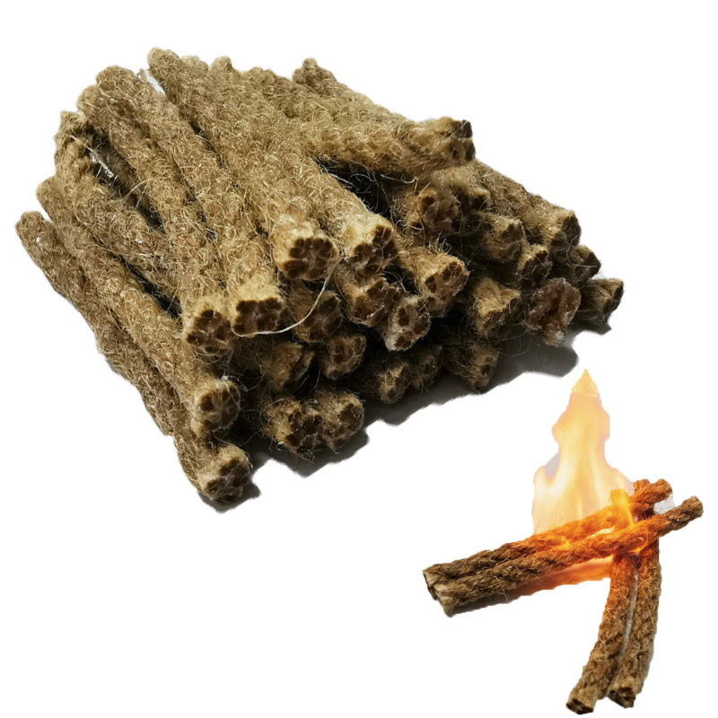 Camping Cooking Tripod - Outdoor Mini Wax Hemp Rope Portable