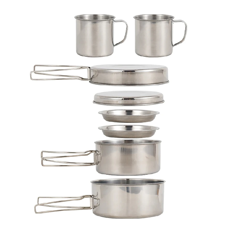 8pcs/Set Camping Cookware Mess - đánh giá và giá Campfire Cooking Anime