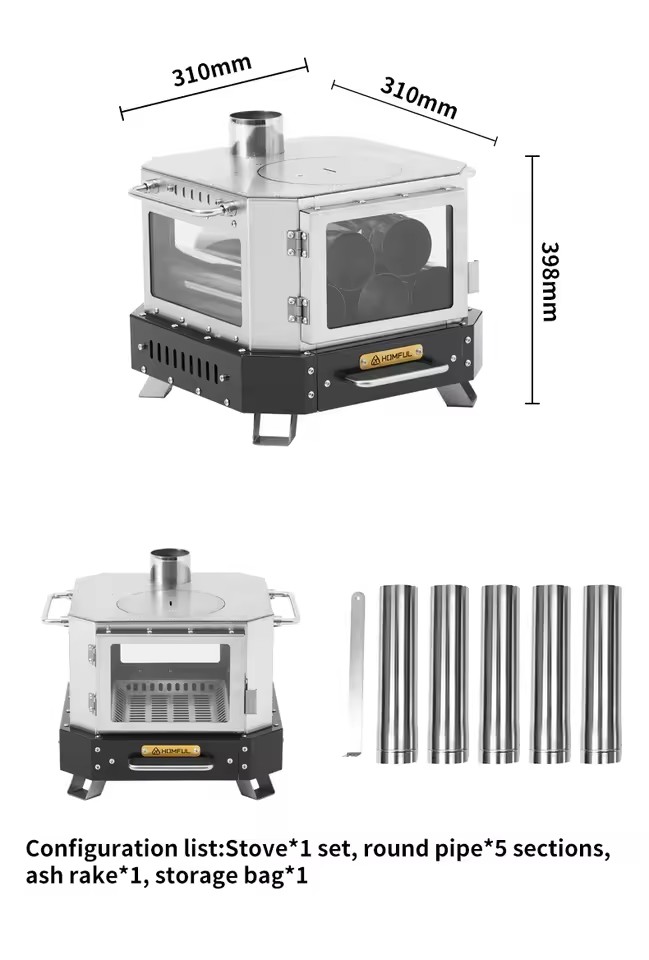 HOMFUL Portable Firewood Stove - đánh giá và giá Camping Cooking Pack