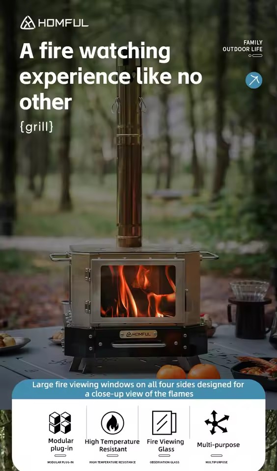 HOMFUL Portable Firewood Stove - đánh giá và giá Camping Cooking Pack
