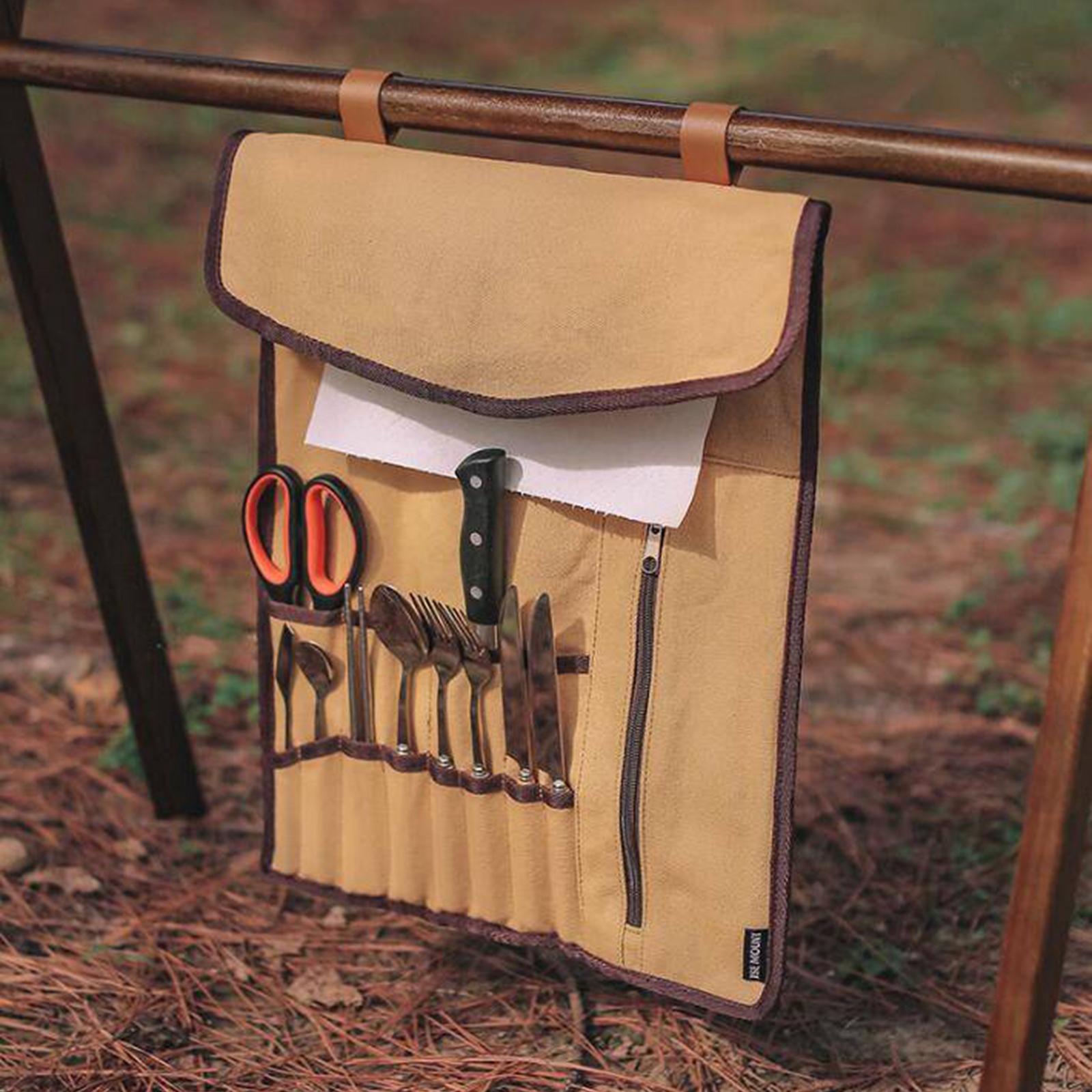 Portable Camping Utensil Roll  - đánh giá và giá Camping Cooking Utensil Holder
