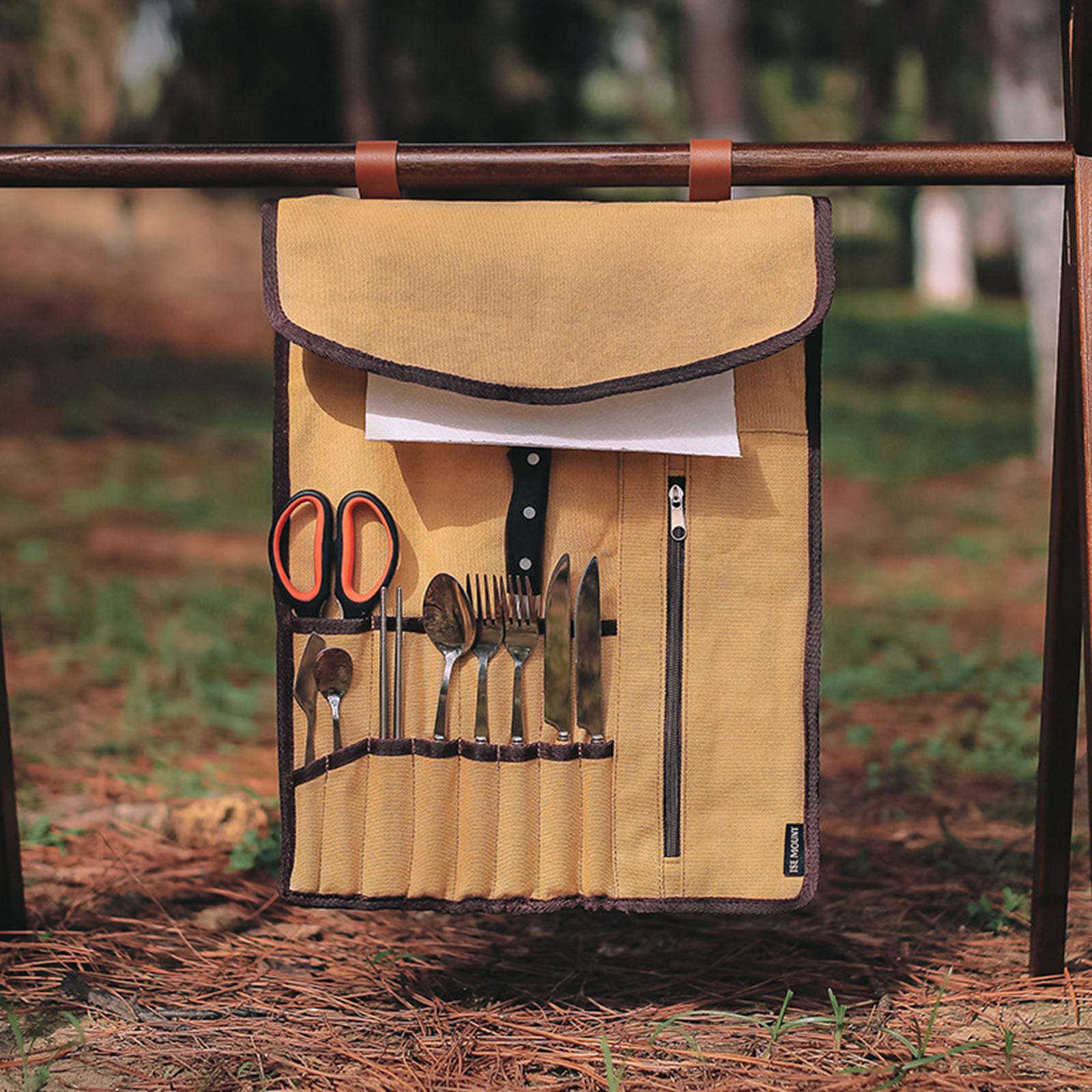 Portable Camping Utensil Roll  - đánh giá và giá Camping Cooking Utensil Holder