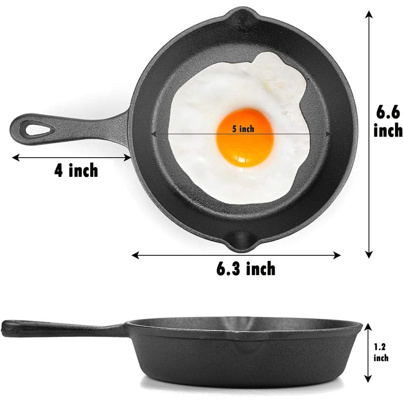 6 Inch Cast Iron Skillet, Fryi - đánh giá và giá Camping Cooking Frying Pan