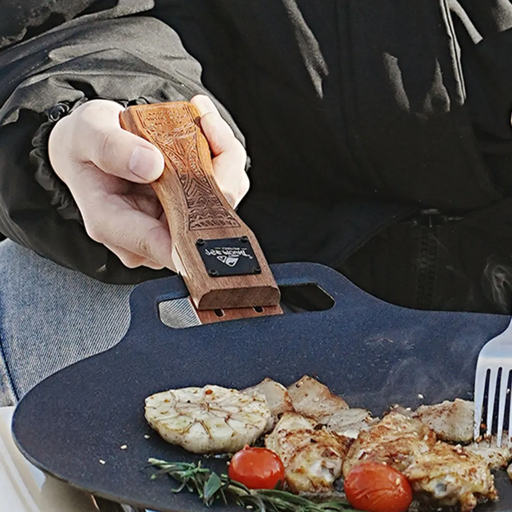 Outdoor Natural Wood Grill Pan - đánh giá và giá Campfire Cooking Anime