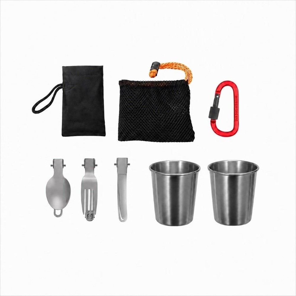 10 Pcs Stackable Cookware Set  - đánh giá và giá Camping Cooking Mess Kit