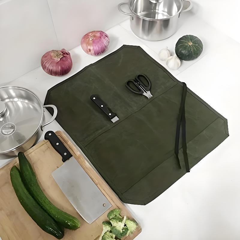 Waxed Canvas Chef Knife Roll M - đánh giá và giá Camping Cooking Utensil Holder