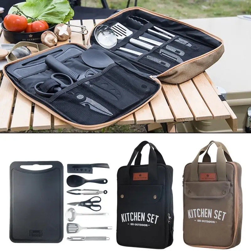8pcs Camping Kitchen Cookware  - đánh giá và giá Camping Cooking Pack