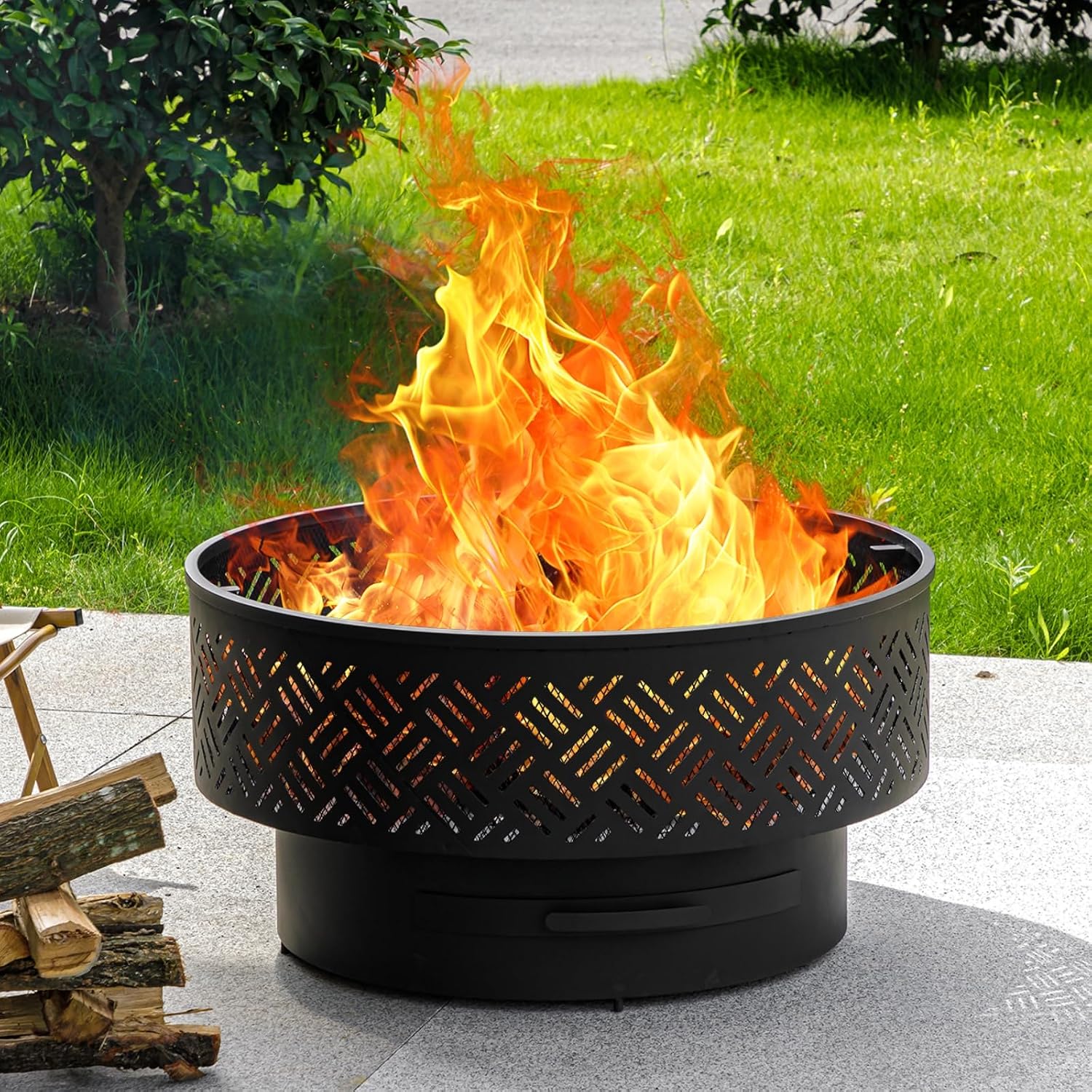 32 Inch Round Metal Wood Burni - đánh giá và giá Camping Cooking Pack