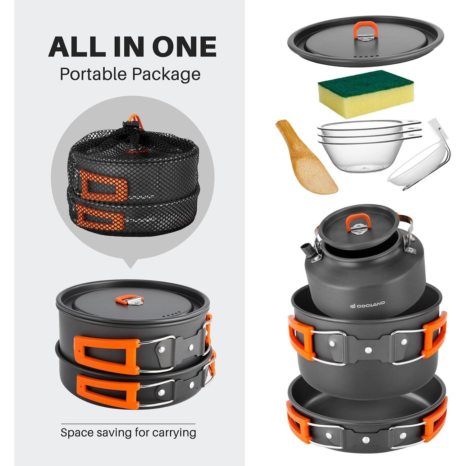 Odoland 10pcs Camping Cookware - đánh giá và giá Campfire Cooking Anime
