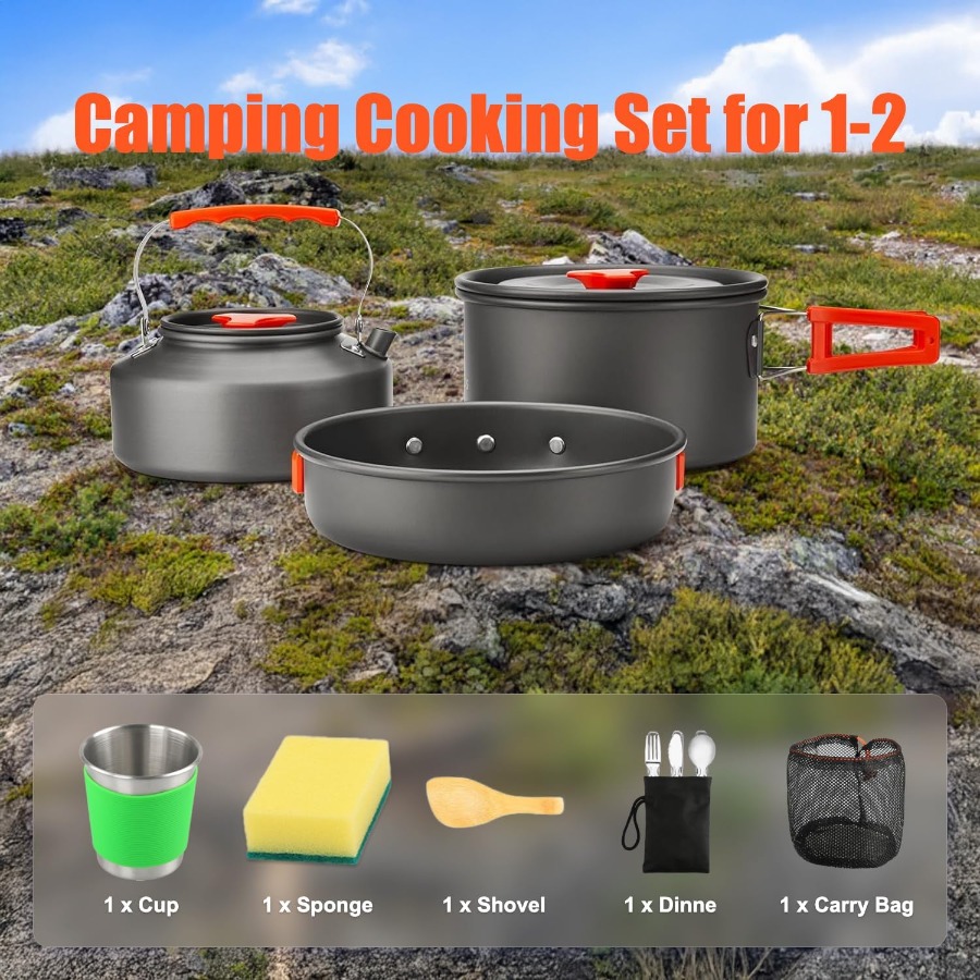 Camping Cookware Set: 35oz Non - đánh giá và giá Camping Cooking Frying Pan