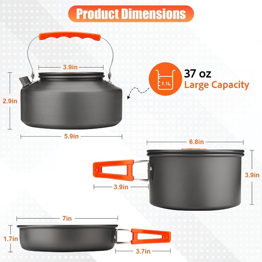 Camping Cookware Set: 35oz Non - đánh giá và giá Camping Cooking Frying Pan