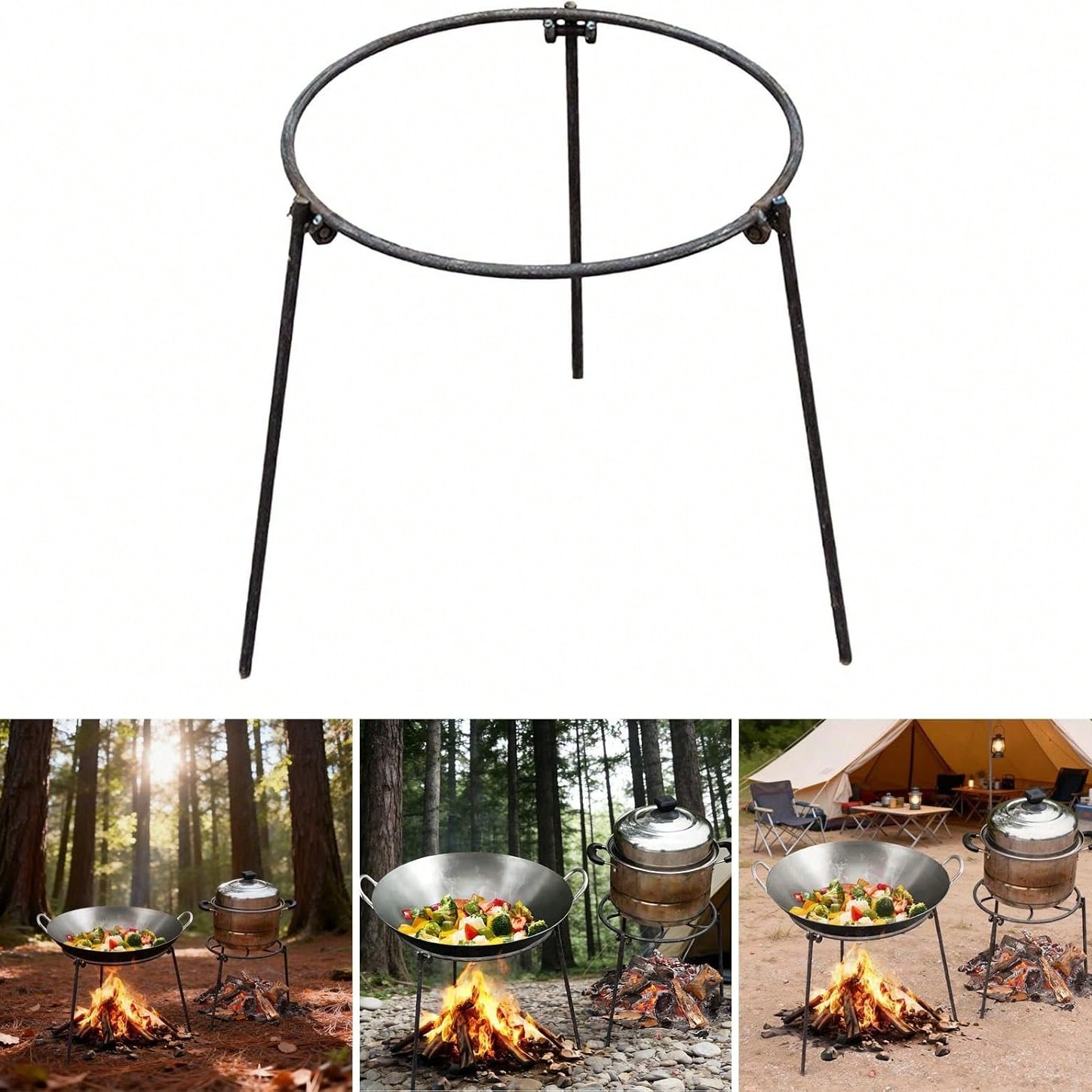 Portable Outdoor Camping Tripo - đánh giá và giá Camping Cooking Tripod