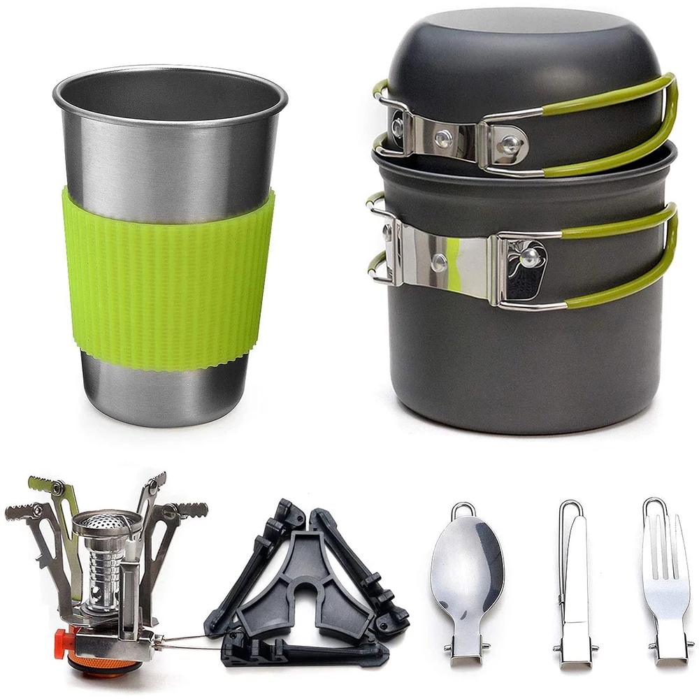 Camping Cookware Kit with Stov - đánh giá và giá Camping Cooking Pack